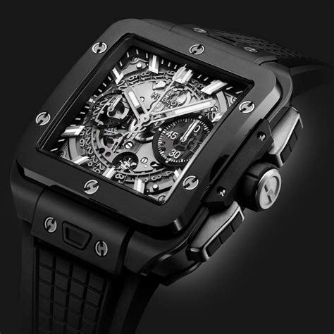 schwarze hublot|Hublot square bang.